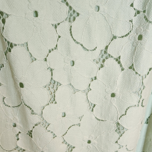 BANANA REPUBLIC EUC mint green sleeveless dress, eyelet flowers, lined, … - Picture 5 of 6